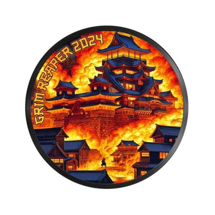 Kanadische Maple Leaf 2024 Sensenmann Silbermünze - Samurai, 1 Unze Vorderseite