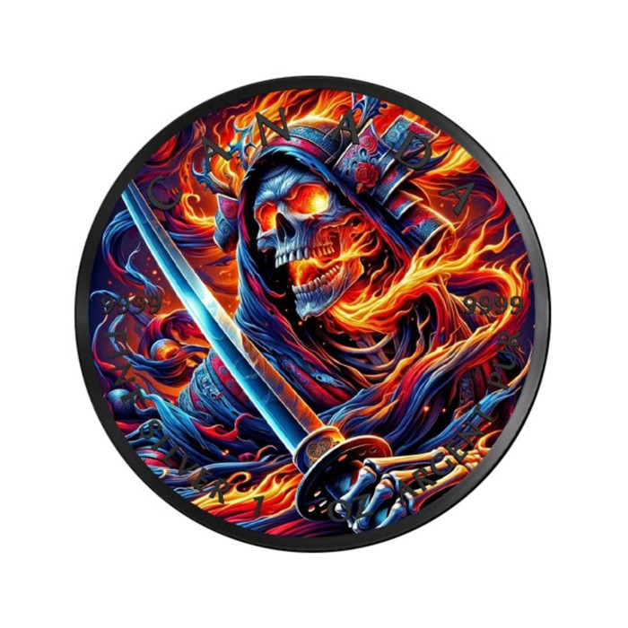 Canadian Maple Leaf 2024 Grim Reaper Silver Coin - Samurai, 1 oz. reverse side Canadian Maple Leaf 2024 Grim Reaper Silver Coin - Samurai, 1 oz. reverse side