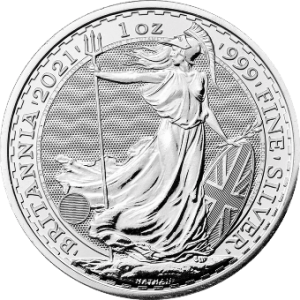 Srebrna Moneta Britannia 2021, 1 uncja - rewers