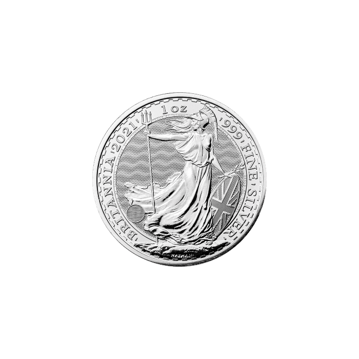 Britannia 2021 Silver Coin, 1 oz - reverse side