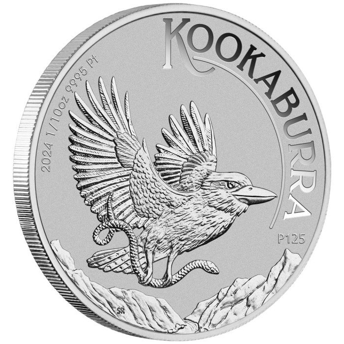 Platynowa Moneta Australian Kookaburra 2024, 1/10 uncji - edge