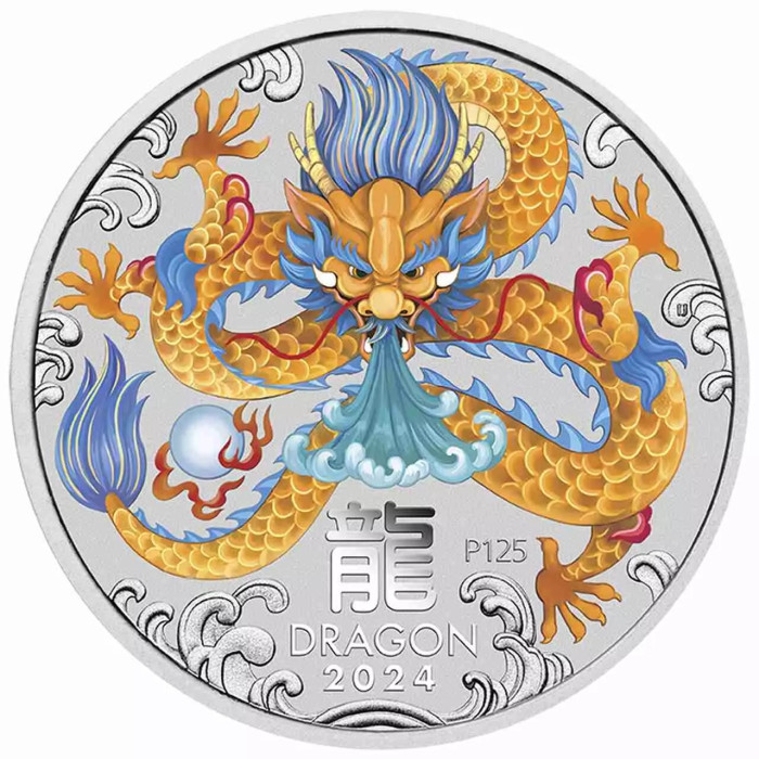 Silber Lunar III M nze Jahr Des Drachen 2024 5 Oz Farbe Silber Lunar III M nze Jahr Des Drachen 2024 5 Oz Farbe