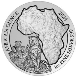 Srebrna Moneta African Ounce: Leopard 2024, 1 uncja rewers
