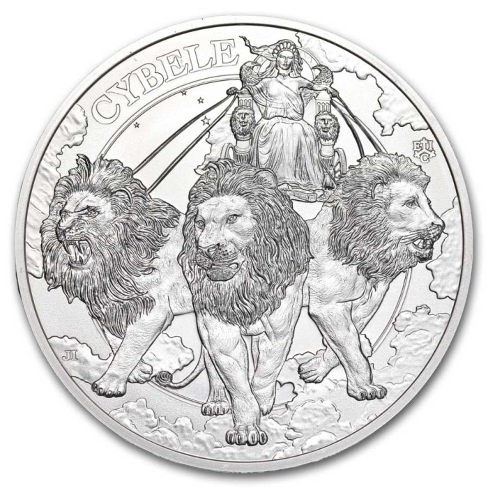 Srebrna Moneta Goddesses: Cybele and the Lions 2024, 1 uncja rewers