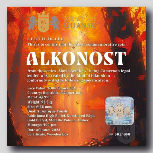 Silver coin Slavic Beasts - Alkonost 2024, 3 ounce certificate Silver coin Slavic Beasts - Alkonost 2024, 3 ounce certificate