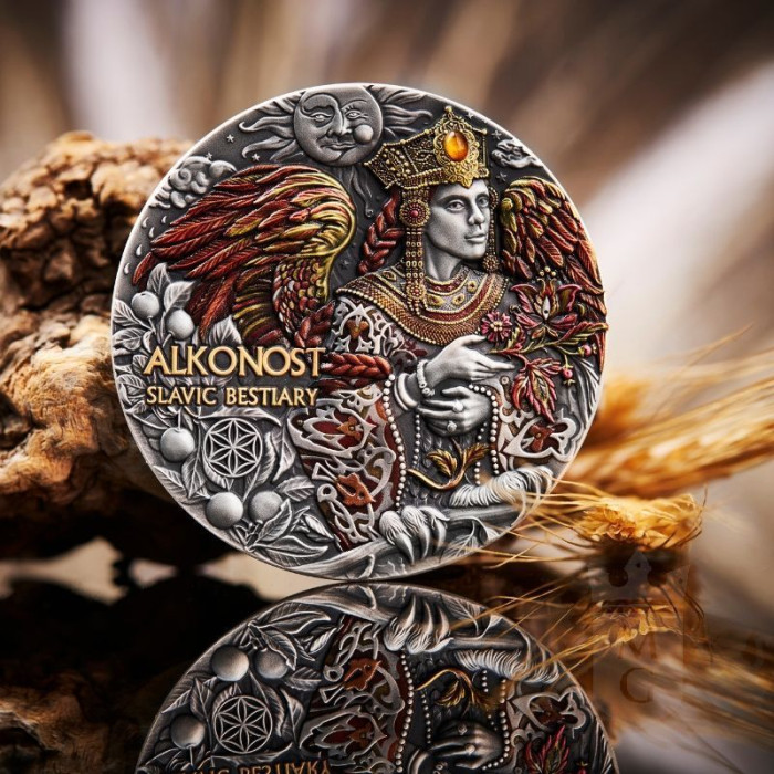 Silver coin Slavic Beasts - Alkonost 2024, 3 ounce visual Silver coin Slavic Beasts - Alkonost 2024, 3 ounce visual
