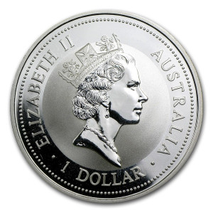 Australian Kookaburra 1996 Silver Coin, 1 oz - reverse side