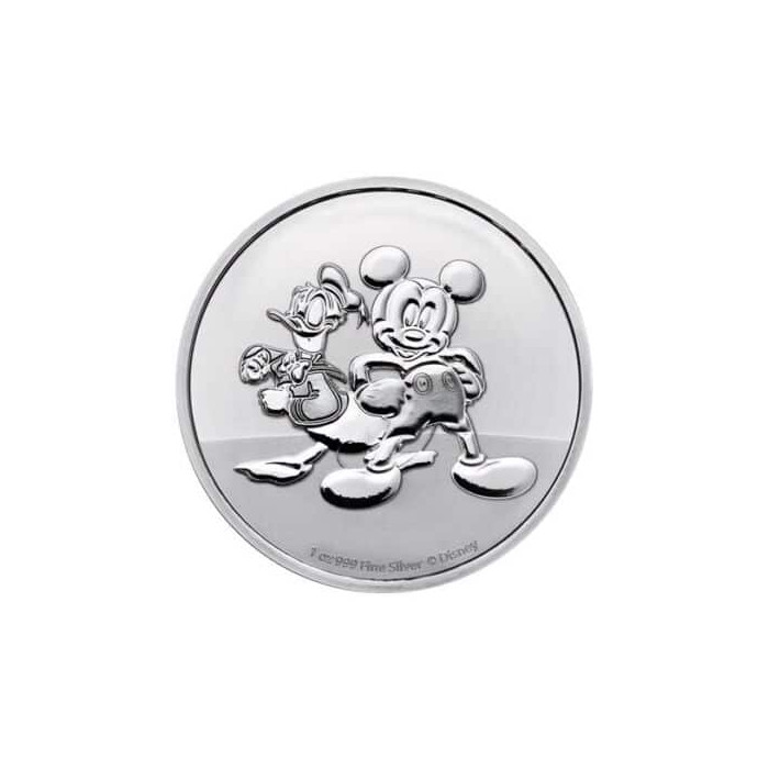 Mickey Mouse & Donald Duck 2023 Silver Coin, 1 oz - reverse side Mickey Mouse & Donald Duck 2023 Silver Coin, 1 oz - reverse side
