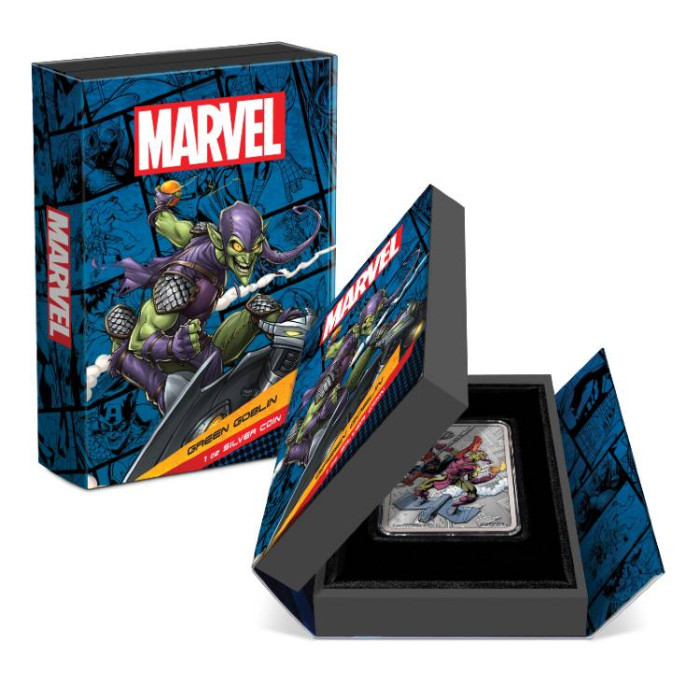 Spider Man Villains: Green Goblin 2024, 1 oz Silver