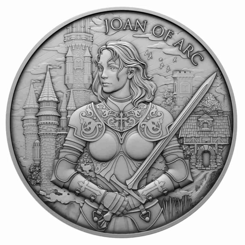 Srebrny Medaille Legendäre Krieger: Jeanne d'Arc, 1 uncja - rewers Srebrny Medaille Legendäre Krieger: Jeanne d'Arc, 1 uncja - rewers