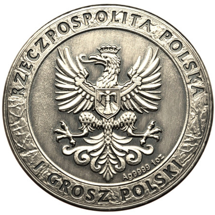 Срібна гусарська бойова медаль, 1 унція - аверс