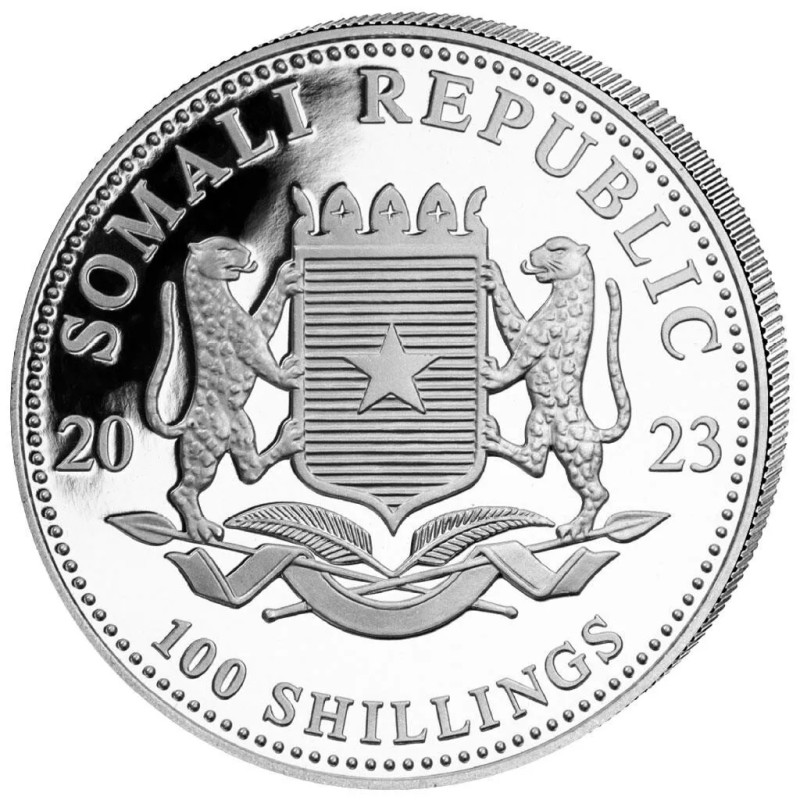 WMF 2023 Somali Elephant Silver Coin, 1 oz - obverse