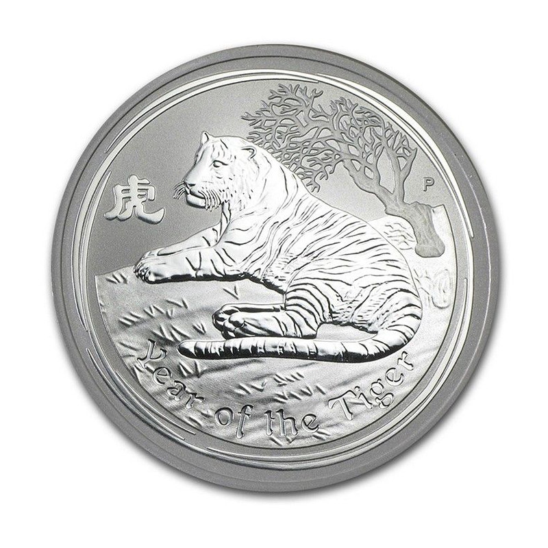 Srebrna Moneta Lunar II: Jahr des Tigers 2010, 2 uncje - rewers Srebrna Moneta Lunar II: Jahr des Tigers 2010, 2 uncje - rewers