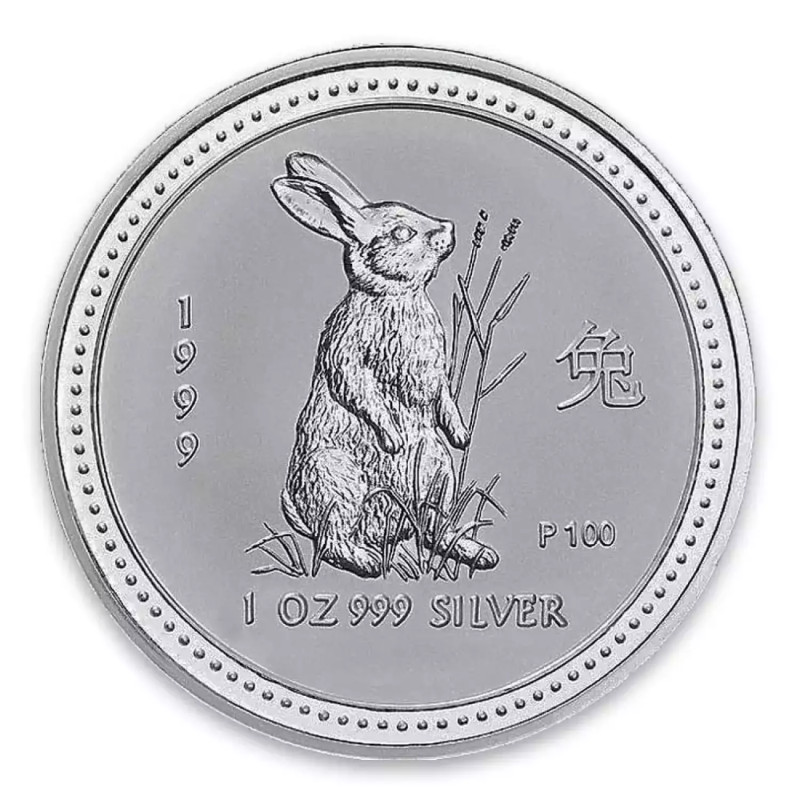 Srebrna Moneta Lunar I Rok Królika 1999, 1 uncja - rewers Srebrna Moneta Lunar I Rok Królika 1999, 1 uncja - rewers