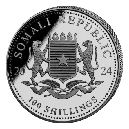 Somali Elephant 2024 ANA Silver Coin, 1 oz reverse