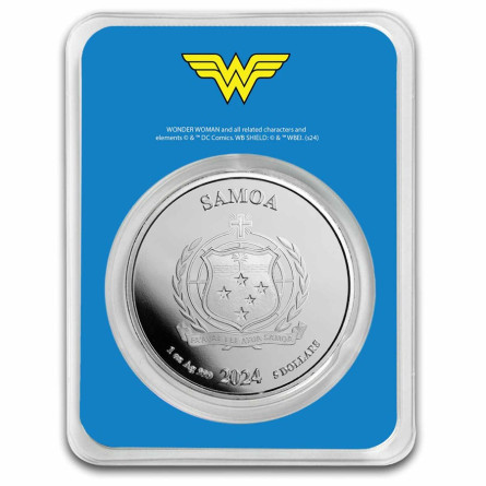 Srebrna Moneta Samoa: Wonder Woman 2024 TEP, 1 uncja - front