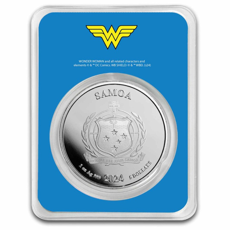Samoa Silver Coin: Wonder Woman 2024 TEP, 1 oz - back