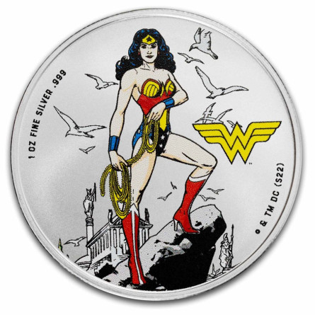 Samoa Silver Coin: Wonder Woman 2024 TEP, 1 oz - reverse.