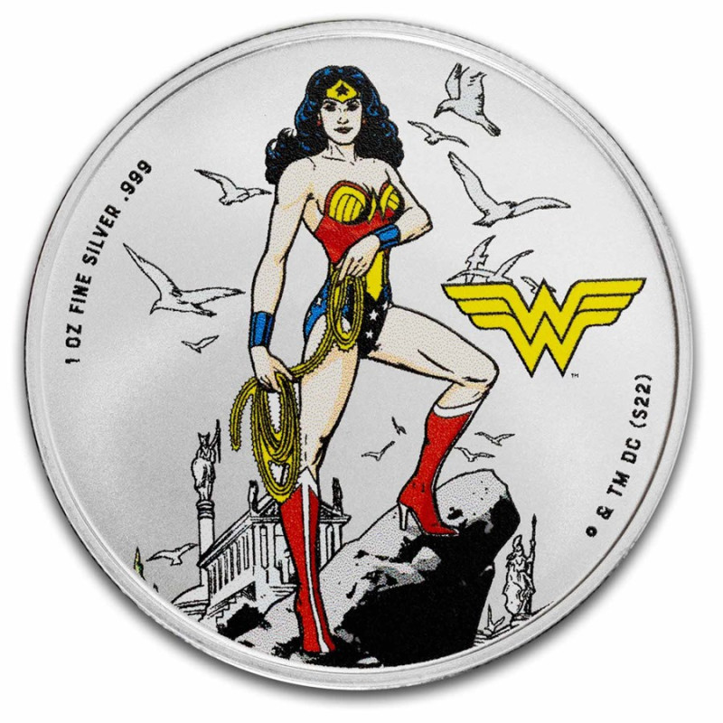 Samoa Silver Coin: Wonder Woman 2024 TEP, 1 oz - reverse.