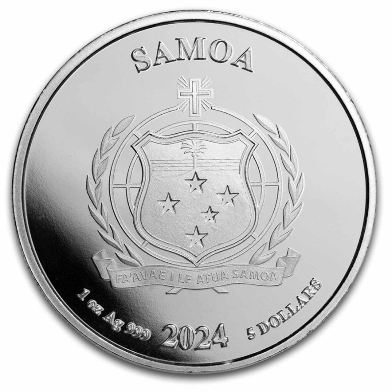 Samoa Silver Coin: Wonder Woman 2024 TEP, 1 oz - obverse.