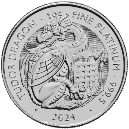 Platynowa Moneta The Tudor Beasts: The Welsh Dragon 2024, 1 uncja - rewers Platynowa Moneta The Tudor Beasts: The Welsh Dragon 2024, 1 uncja - rewers