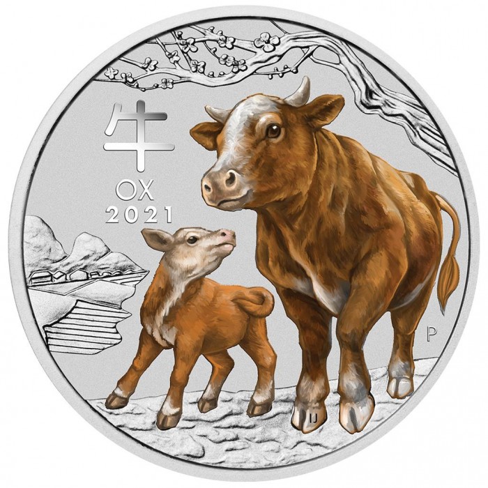 Lunar Year of the Ox 2021 kolor, 2oz - rewers Lunar Year of the Ox 2021 kolor, 2oz - rewers