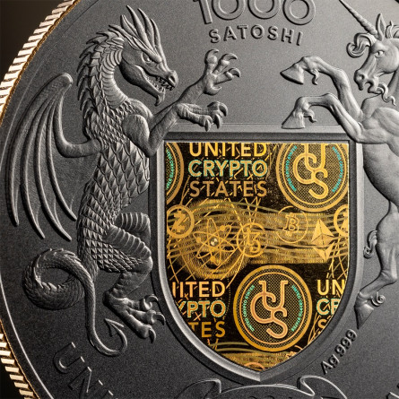 Srebrna Moneta United Crypto States: The Land of Freedom - Ukraine, 2024, 1 uncja - detal 2
