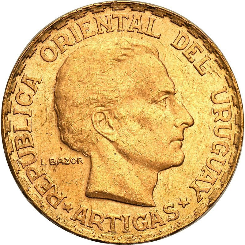 Złota Moneta Urugwaj 5 Peso 1930, 8.48 g - rewers