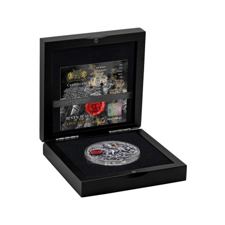 Srebrna Moneta Seven Seals of Apocalypse 2023, 3 uncje - box 1 Srebrna Moneta Seven Seals of Apocalypse 2023, 3 uncje - box 1