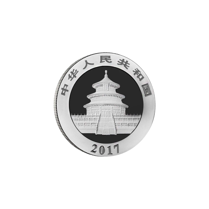 Srebrna Moneta Chińska Panda 2017, 1 uncja - awers