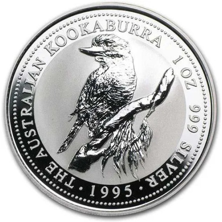 Australian Kookaburra 1995 Silver Coin, 1 oz - reverse side