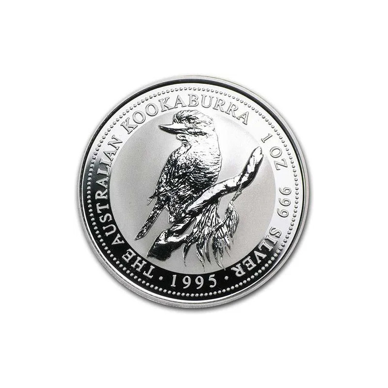 Australian Kookaburra 1995 Silver Coin, 1 oz - reverse side Australian Kookaburra 1995 Silver Coin, 1 oz - reverse side