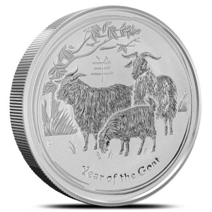Срібна монета Lunar II: Рік Кози 2015, 2 унції - реверс
