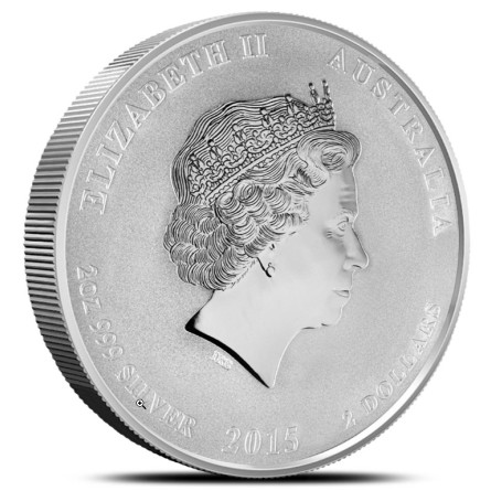 Srebrna Moneta Lunar II: Rok Kozy 2015, 2 uncje - rewers