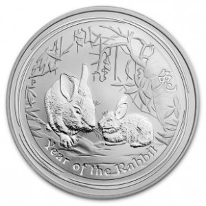 Срібна монета "Місячний II рік кролика" 2011, 1 унція.