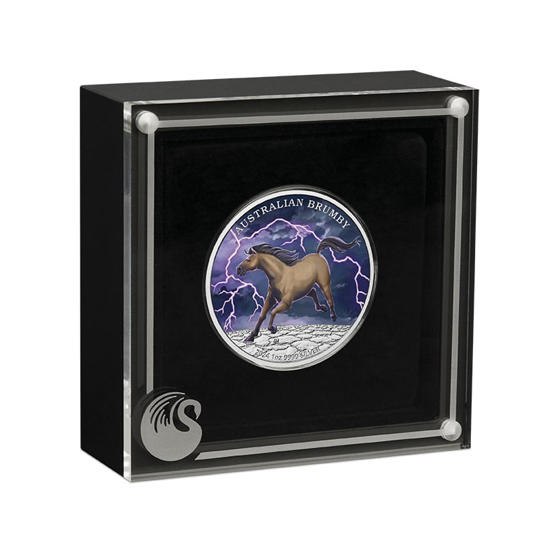 Srebrna Moneta Australian Brumby 2024, 1 uncja KOLOR - box Srebrna Moneta Australian Brumby 2024, 1 uncja KOLOR - box