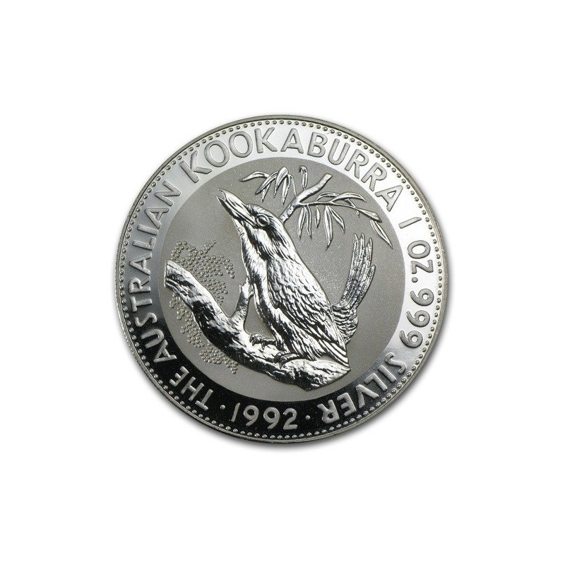 1992 Австралійська срібна монета "Кукабурра", 1 унція - реверс