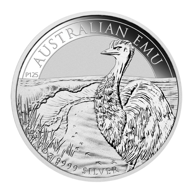 Australischer Emu 2024 Silbermünze, 1 Unze - Rückseite