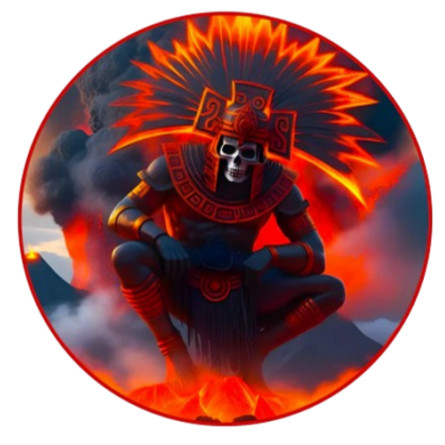 Srebrny medal Aztec God of Death Color, 1 uncja - rewers