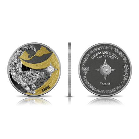 Srebrna Moneta Ragnarök: Sköll & Hati 2024 Geminus, 2x 1 uncja - Hati