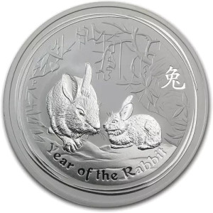 Silber Lunar II Jahr des Hasen Münze 2011, 2 oz - Rückseite