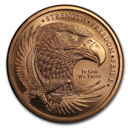 Copper Eagle Medal - Strength, Freedom, & Pride, 1 oz - obverse.