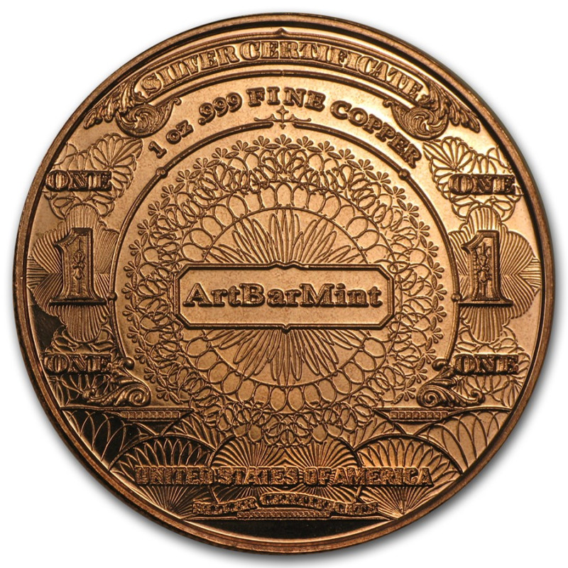 Miedziany Medal  $1.00 Eagle Banknote Replica, 1 uncja - awers