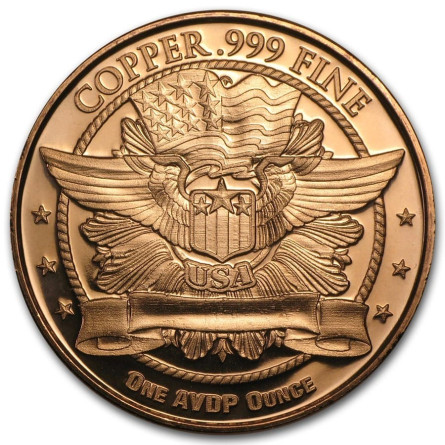 Kupfer-Adlerkopf-Medaille, 1 Unze - Rückseite Kupfer-Adlerkopf-Medaille, 1 Unze - Rückseite