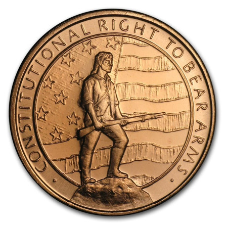 Miedziany Medaille Zweiter Verfassungszusatz (Recht, Waffen zu tragen), 1 uncja - awers