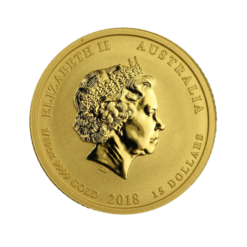 Złota Moneta Lunar II Year of the Dog 2018, 1/10 uncji - awers