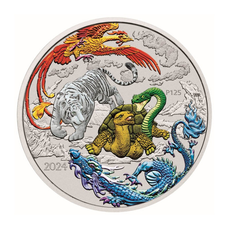 Srebrna Moneta Chinesische Mythen: Vier Wächter 2024 Hong,1 uncja - rewers Srebrna Moneta Chinesische Mythen: Vier Wächter 2024 Hong,1 uncja - rewers