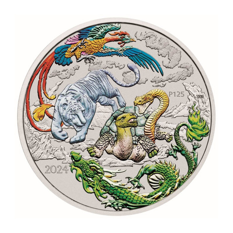 Srebrna Moneta Chinese Myths: Four Guardians 2024 Lan,1 uncja - rewers