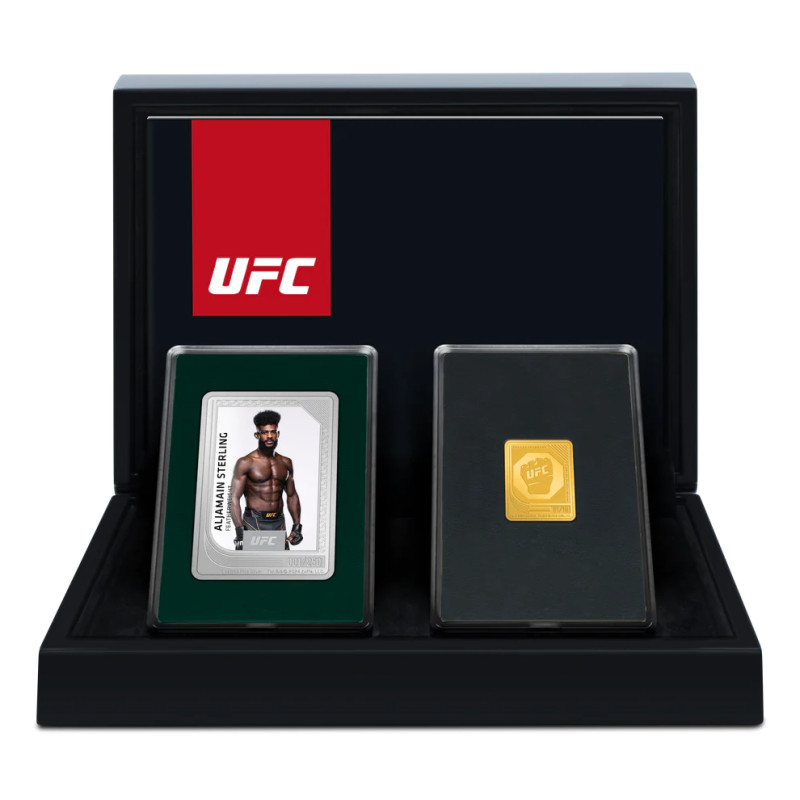 Satz Silberbarren-Monet-Handelsmünzen - UFC 2024, 2x1 oz - Box 1 Satz Silberbarren-Monet-Handelsmünzen - UFC 2024, 2x1 oz - Box 1