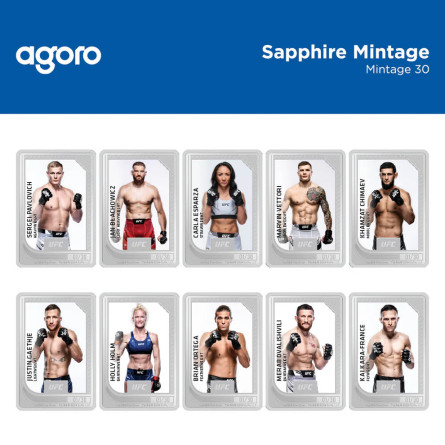 Zestaw Srebrnych Sztabko-Monet Trading Coins – UFC 2024, 2x1 uncja - sapphire